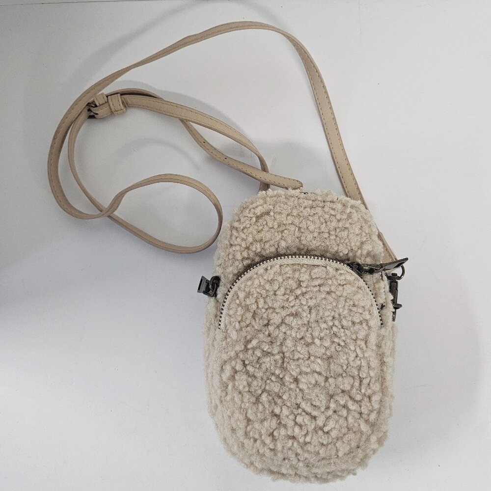 Unbranded Bag Mini Messenger Sherpa Cream Boho Casual